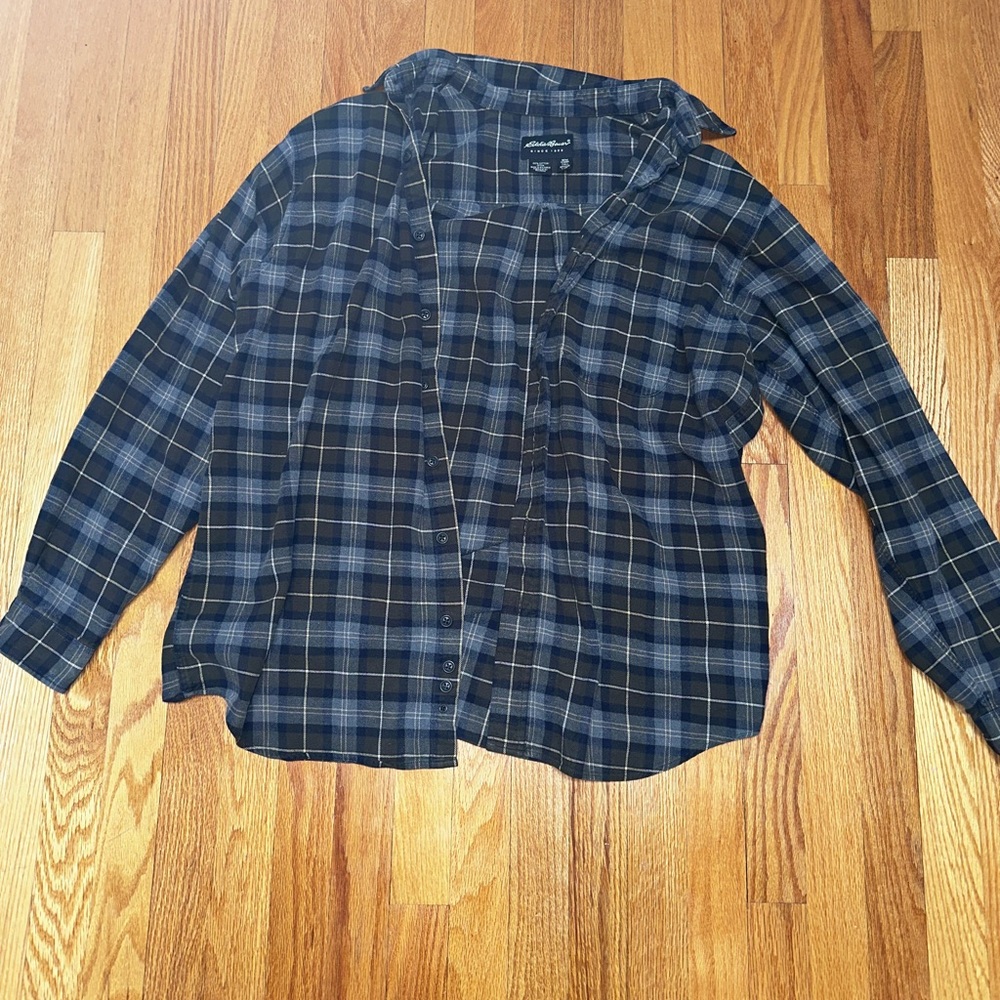 Eddie Bauer plaid button up shirt